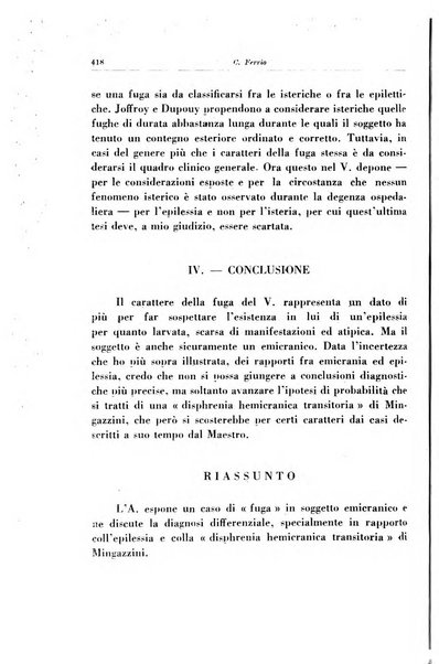 Note e riviste di psichiatria Manicomio provinciale di Pesaro