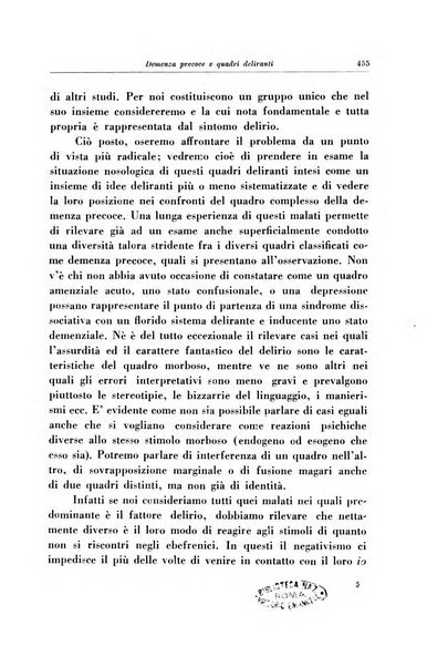 Note e riviste di psichiatria Manicomio provinciale di Pesaro