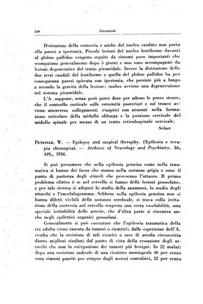 Note e riviste di psichiatria Manicomio provinciale di Pesaro