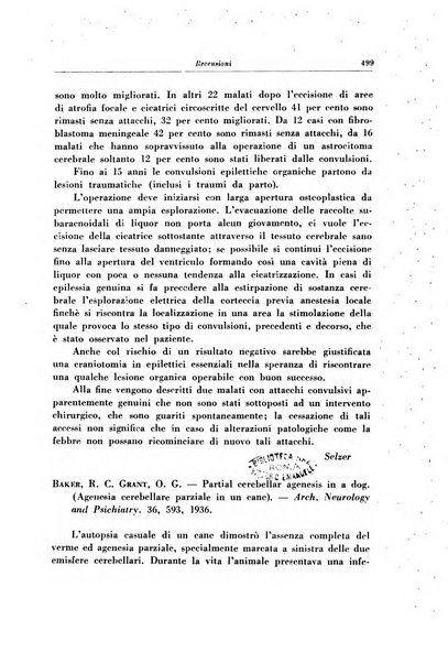 Note e riviste di psichiatria Manicomio provinciale di Pesaro