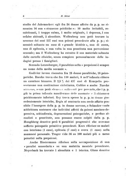 Note e riviste di psichiatria Manicomio provinciale di Pesaro