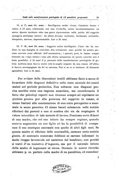 Note e riviste di psichiatria Manicomio provinciale di Pesaro