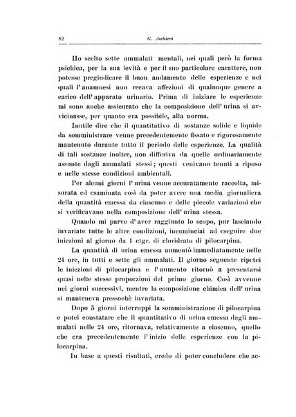 Note e riviste di psichiatria Manicomio provinciale di Pesaro