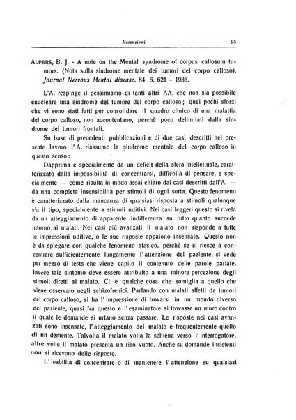 Note e riviste di psichiatria Manicomio provinciale di Pesaro