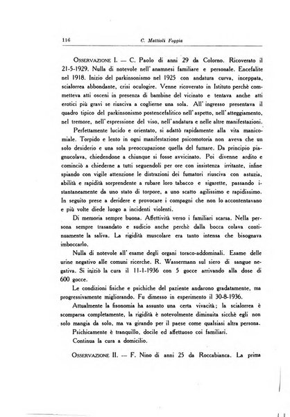 Note e riviste di psichiatria Manicomio provinciale di Pesaro