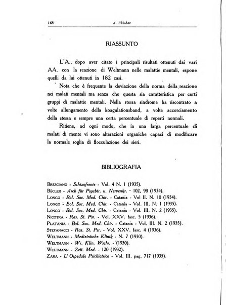 Note e riviste di psichiatria Manicomio provinciale di Pesaro