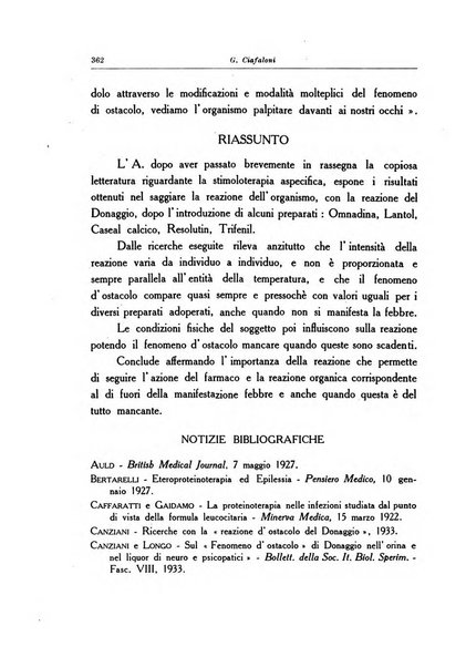 Note e riviste di psichiatria Manicomio provinciale di Pesaro