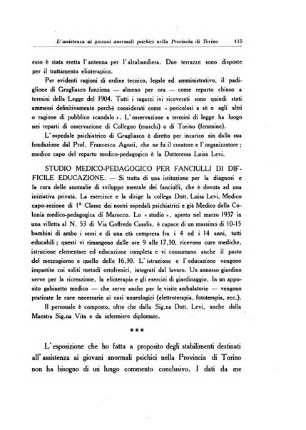 Note e riviste di psichiatria Manicomio provinciale di Pesaro