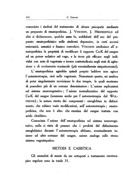 Note e riviste di psichiatria Manicomio provinciale di Pesaro