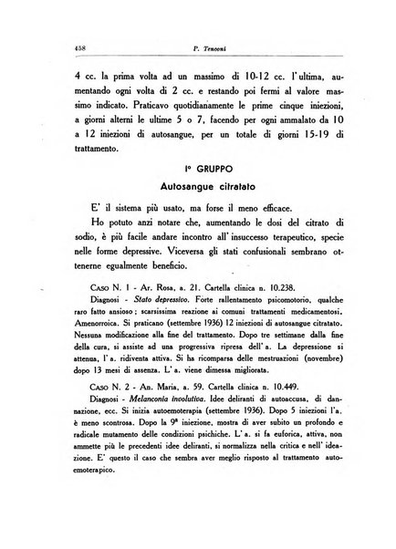 Note e riviste di psichiatria Manicomio provinciale di Pesaro