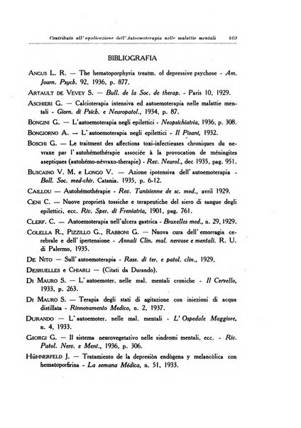 Note e riviste di psichiatria Manicomio provinciale di Pesaro