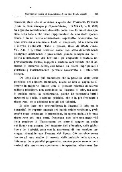 Note e riviste di psichiatria Manicomio provinciale di Pesaro