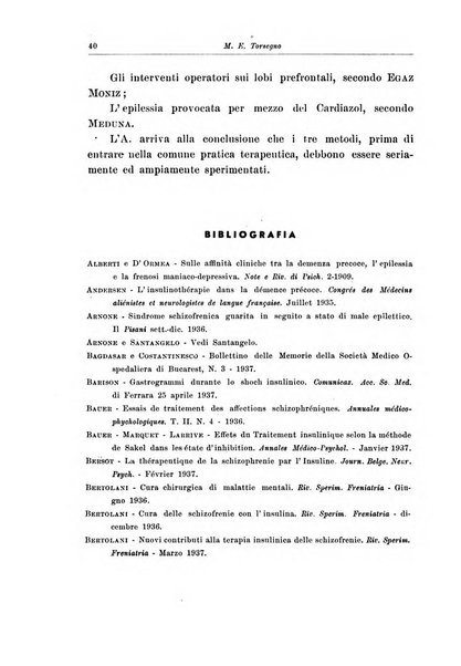 Note e riviste di psichiatria Manicomio provinciale di Pesaro