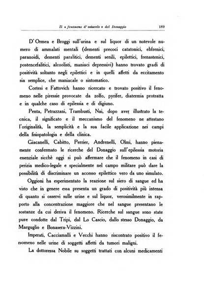 Note e riviste di psichiatria Manicomio provinciale di Pesaro