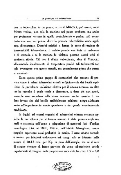 Note e riviste di psichiatria Manicomio provinciale di Pesaro