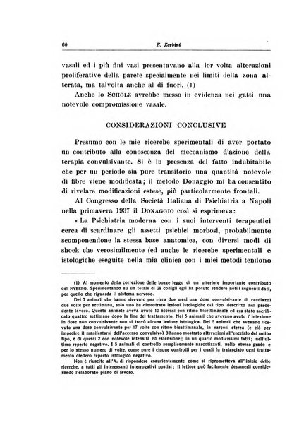 Note e riviste di psichiatria Manicomio provinciale di Pesaro