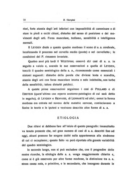 Note e riviste di psichiatria Manicomio provinciale di Pesaro