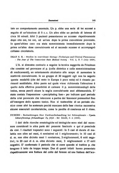 Note e riviste di psichiatria Manicomio provinciale di Pesaro