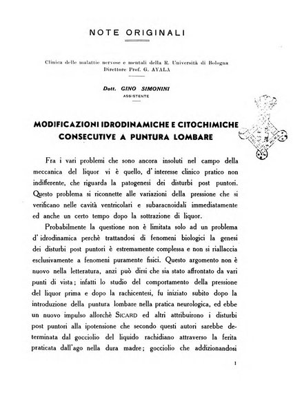 Note e riviste di psichiatria Manicomio provinciale di Pesaro