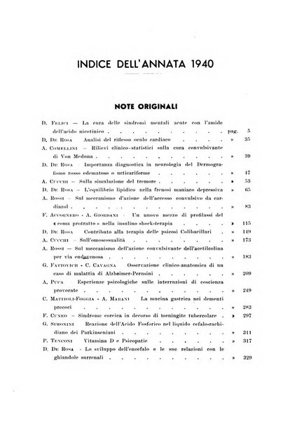 Note e riviste di psichiatria Manicomio provinciale di Pesaro