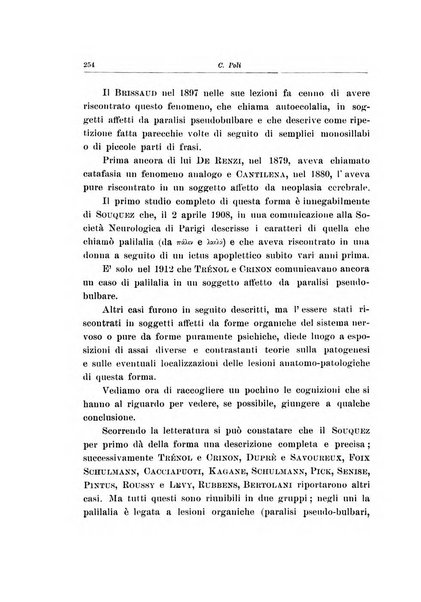 Note e riviste di psichiatria Manicomio provinciale di Pesaro