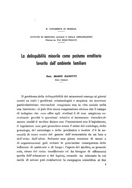 Note e riviste di psichiatria Manicomio provinciale di Pesaro