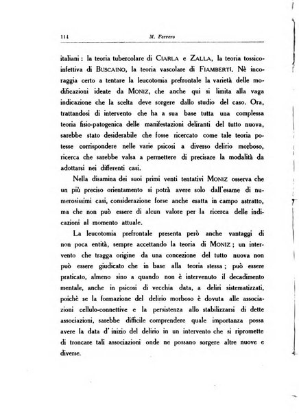 Note e riviste di psichiatria Manicomio provinciale di Pesaro