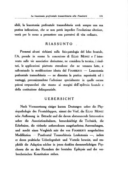 Note e riviste di psichiatria Manicomio provinciale di Pesaro