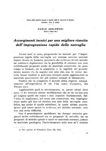 Note e riviste di psichiatria Manicomio provinciale di Pesaro