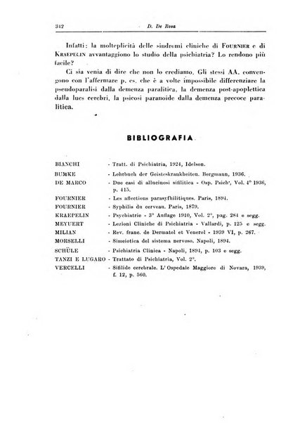 Note e riviste di psichiatria Manicomio provinciale di Pesaro