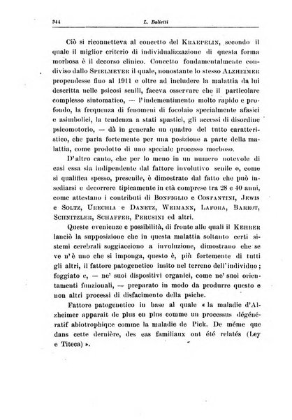 Note e riviste di psichiatria Manicomio provinciale di Pesaro