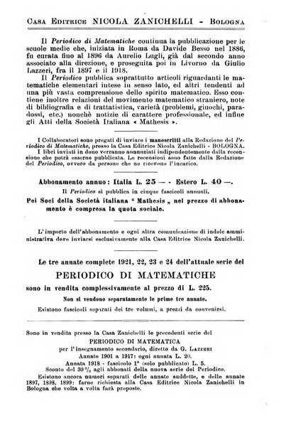 Periodico di matematiche storia, didattica, filosofia