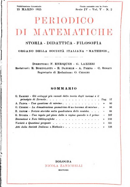 Periodico di matematiche storia, didattica, filosofia