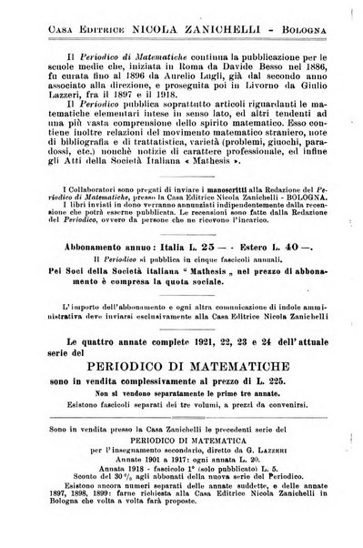 Periodico di matematiche storia, didattica, filosofia