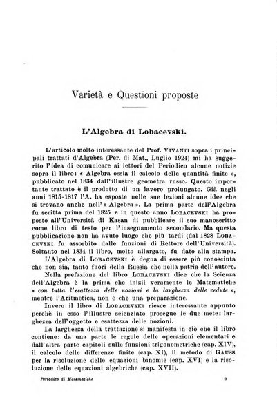 Periodico di matematiche storia, didattica, filosofia