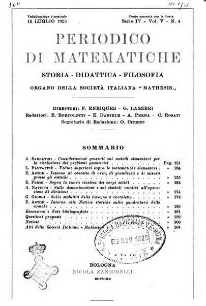 Periodico di matematiche storia, didattica, filosofia