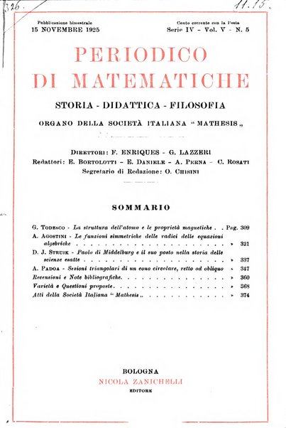 Periodico di matematiche storia, didattica, filosofia