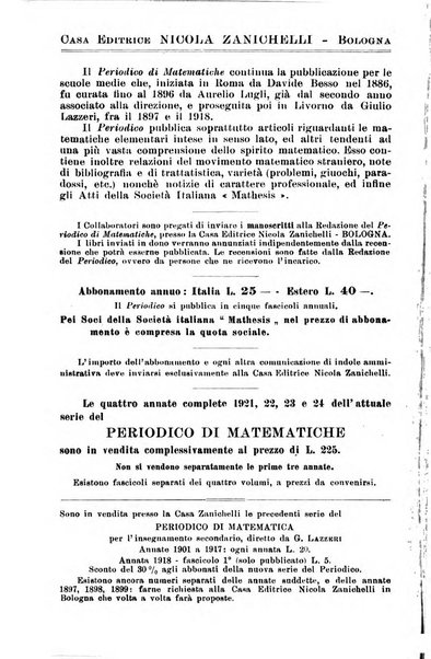 Periodico di matematiche storia, didattica, filosofia