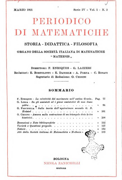 Periodico di matematiche storia, didattica, filosofia