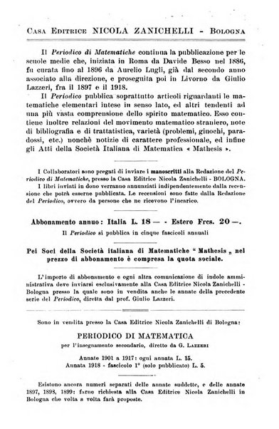 Periodico di matematiche storia, didattica, filosofia