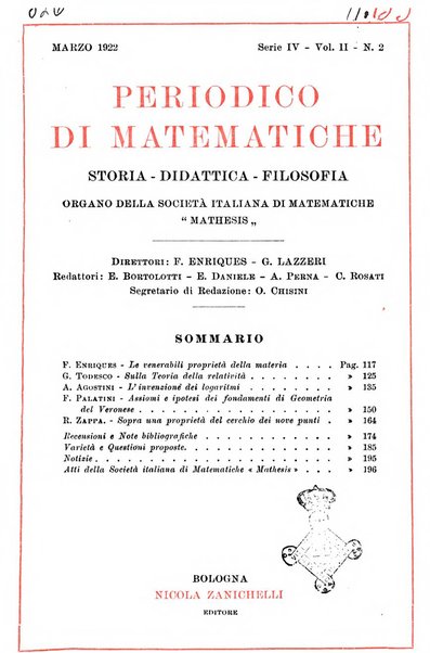 Periodico di matematiche storia, didattica, filosofia