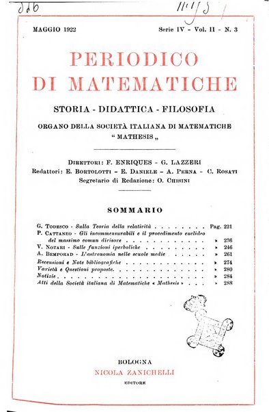 Periodico di matematiche storia, didattica, filosofia