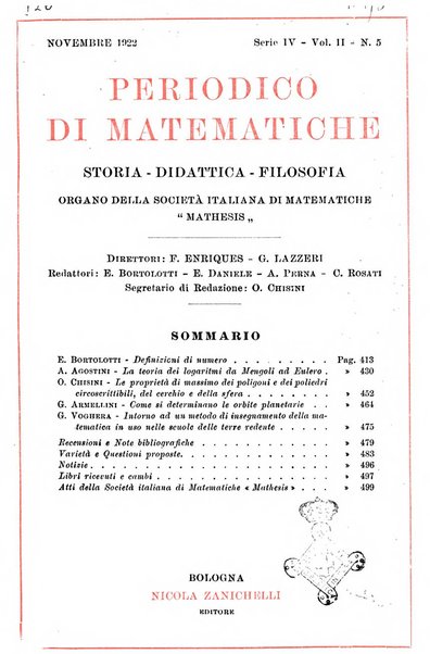 Periodico di matematiche storia, didattica, filosofia