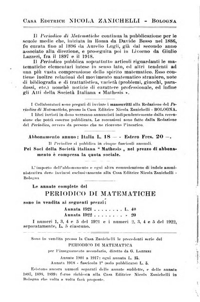 Periodico di matematiche storia, didattica, filosofia