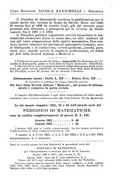 Periodico di matematiche storia, didattica, filosofia