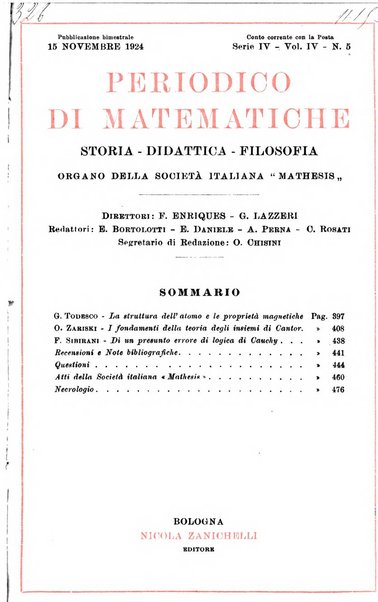 Periodico di matematiche storia, didattica, filosofia