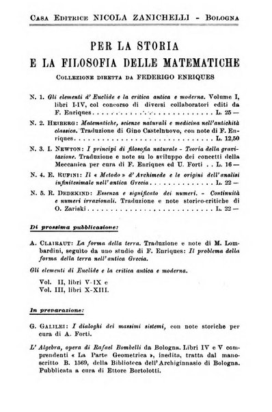 Periodico di matematiche storia, didattica, filosofia