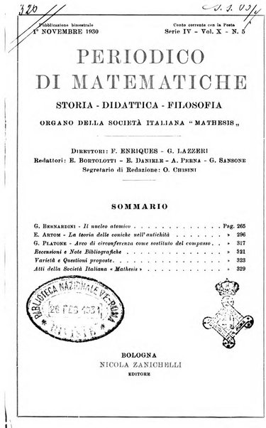 Periodico di matematiche storia, didattica, filosofia