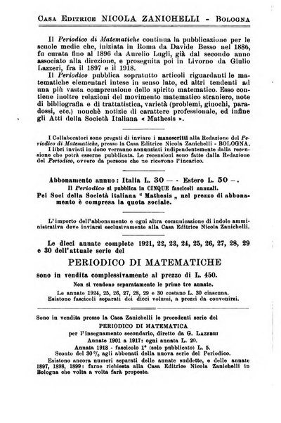 Periodico di matematiche storia, didattica, filosofia