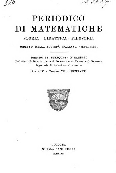 Periodico di matematiche storia, didattica, filosofia